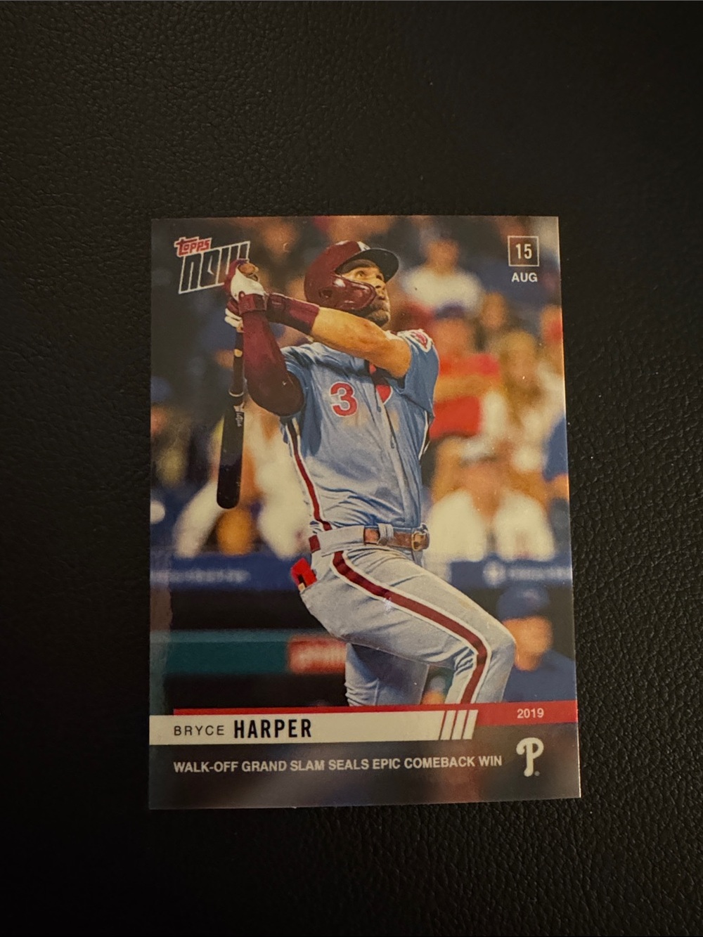 Topps Bryce Harper Card - Light Blue & Maroon Action Shot
